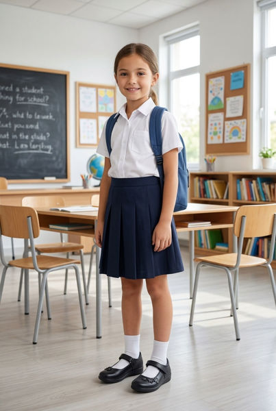 圖片 SANTA BARBARA POLO & RACQUET CLUB-黑色真皮學生鞋 (Black Genuine Leather School Shoes)