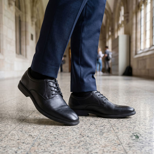 圖片 SANTA BARBARA POLO & RACQUET CLUB-男裝黑色真皮正裝/學生鞋 (SANTA BARBARA POLO & RACQUET CLUB – Men’s Black Genuine Leather Dress / School Shoes)